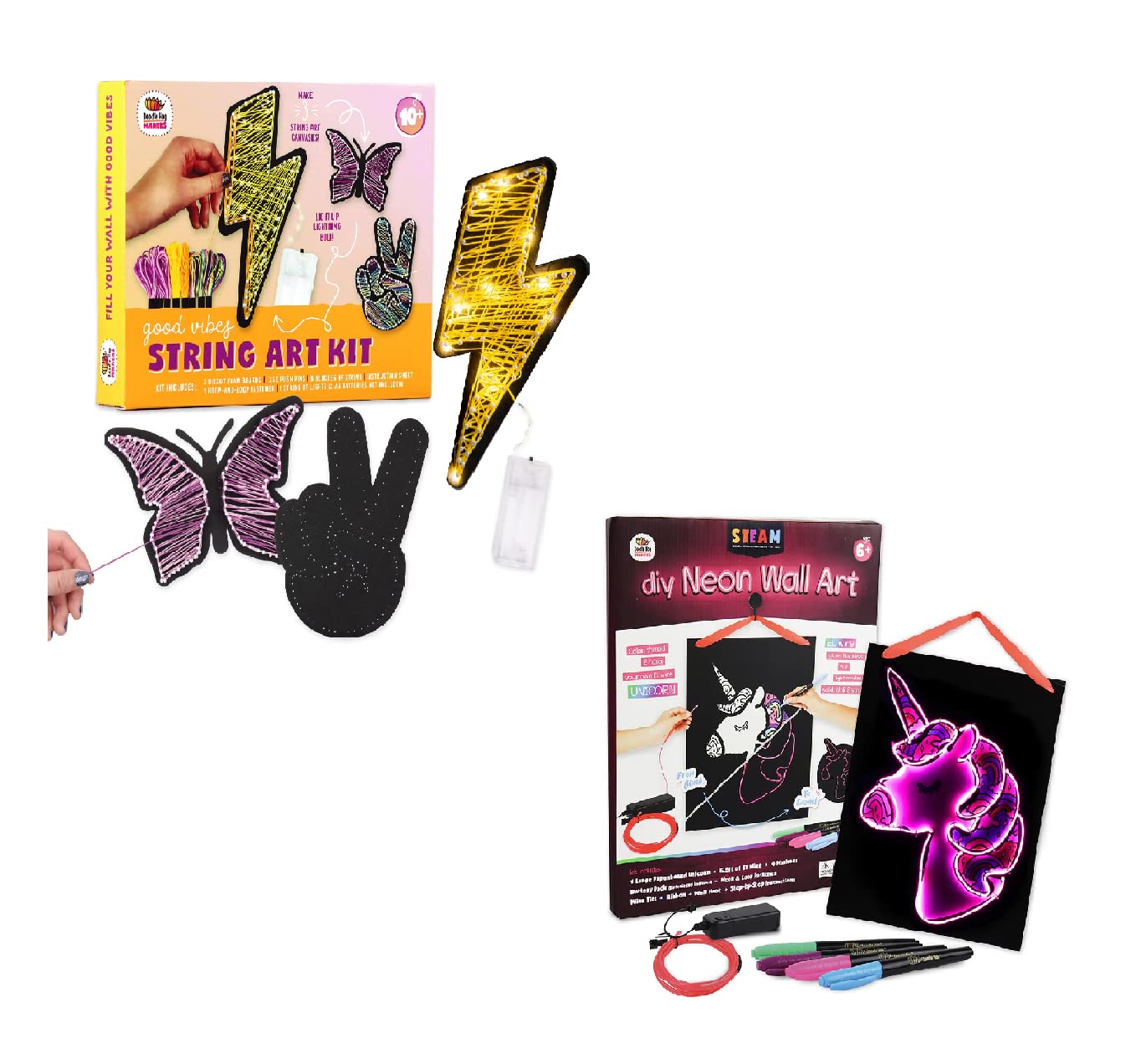 DOODLE HOG Unicorns Gifts for Girls - Neon Light Up Art + String Art K –  WoodArtSupply